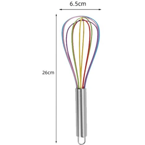 Manual Egg Beater Stainless Steel Egg Beater Household Mini Baking Egg Beater Silicone Cream Whisk - Image 2