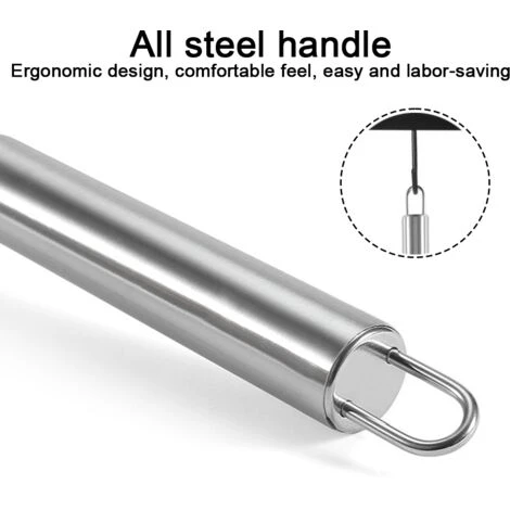 Manual Egg Beater Stainless Steel Egg Beater Household Mini Baking Egg Beater Silicone Cream Whisk - Image 3