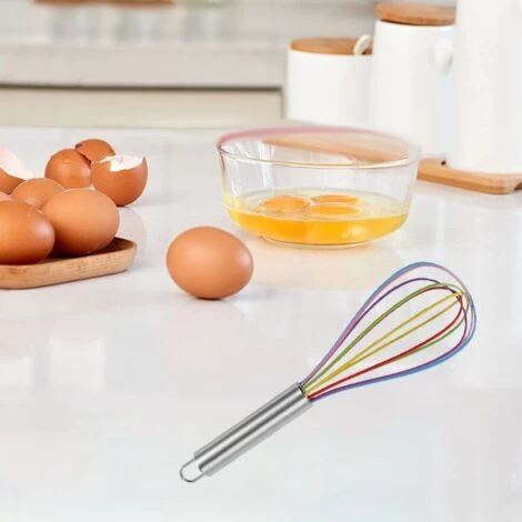 Manual Egg Beater Stainless Steel Egg Beater Household Mini Baking Egg Beater Silicone Cream Whisk - Image 5