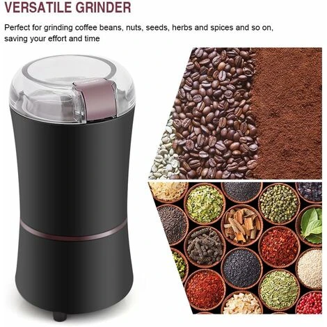 Electric Coffee Grinder, Stainless Steel Burr Coffee Grinder, 400W Flax Seed Grinder With Visual Cover, For Nuts, Pepper, Spices, Coffee Seeds - Image 4