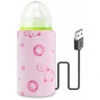 USB Bottle Warmer, Baby Bottle Warmer Insulated Bottle Bag USB Travel Bag Breastmilk Bottle Warmer Thermostatic Bag, Baby Bottle Warmer(Pink, No Bottle)