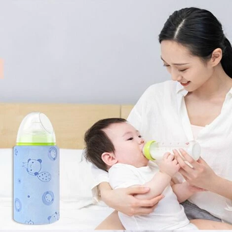 USB Bottle Warmer, Baby Bottle Warmer Insulated Bottle Bag USB Travel Bag Breastmilk Bottle Warmer Thermostatic Bag, Baby Bottle Warmer(Pink, No Bottle) - Image 2