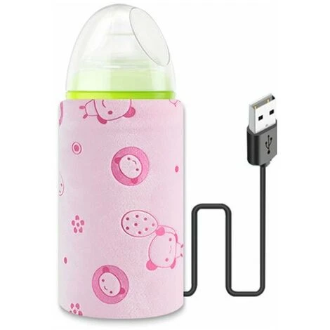 USB Bottle Warmer, Baby Bottle Warmer Insulated Bottle Bag USB Travel Bag Breastmilk Bottle Warmer Thermostatic Bag, Baby Bottle Warmer(Pink, No Bottle) - Image 5