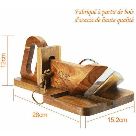 Sausage Guillotine Charcuterie Slicer In FSC Acacia Wood Stainless Steel Blade - Image 4