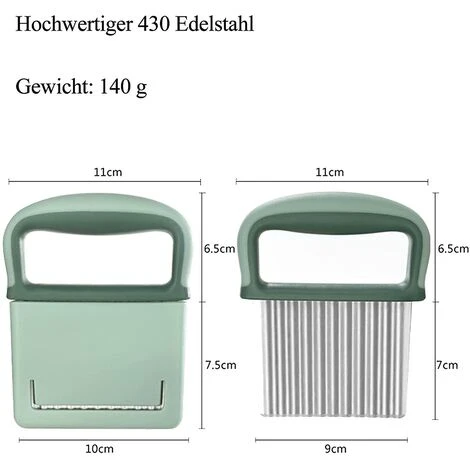 Potato Wave Knife,Metal Wave Cut Vegetable Wave Slicer With Handle And Protective Potato Slicer Tool - Image 2