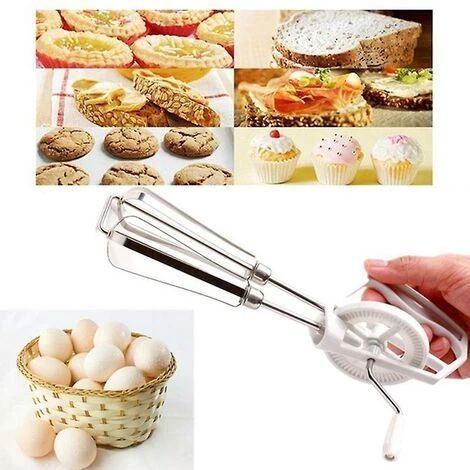 Manual Hand Whisk Egg Beater Blender Blender Stainless Steel - Image 3