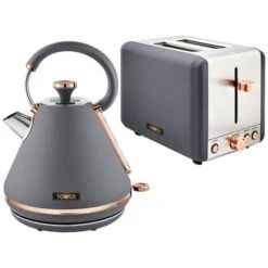 Tower Cavaletto Pyramid Kettle And 2 Slice Toaster Set Grey