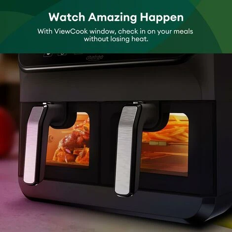CHEFREE Dual Air Fryer, 2-Basket With ViewCook Window, 8-in-1 Smart Programmes & SNYC Finish, 8L, Health Oil Free Fryer And Grill, Saving Energy- AFW20 - Image 3