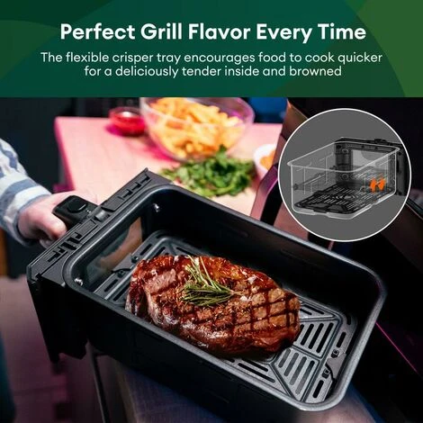 CHEFREE Dual Air Fryer, 2-Basket With ViewCook Window, 8-in-1 Smart Programmes & SNYC Finish, 8L, Health Oil Free Fryer And Grill, Saving Energy- AFW20 - Image 4