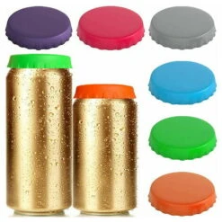 Soda Can Lids, 6 Pack Reusable Silicone Soda/Beverage/Beer Can Lids, Fits Standard Soda Cans (Multicolor)